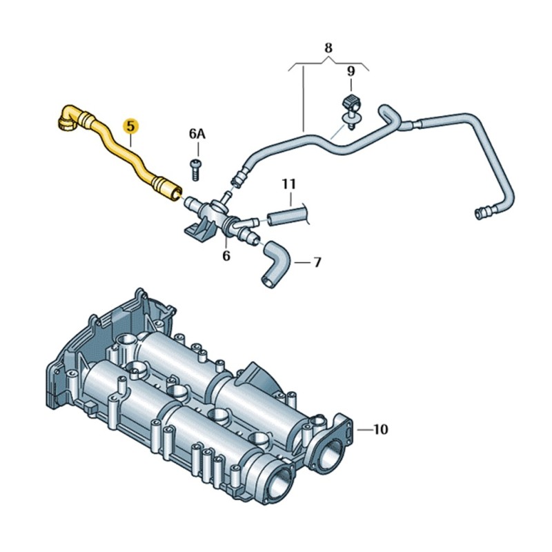 Audi A1 2011-2014 1.4TSi CAX Motor Havalandırma Borusu 03C103493AM