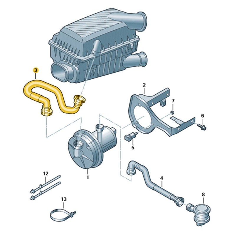 Seat Altea 2006-2008 1.6 BSE Motor Sekonder Hava Borusu 1K0131149C