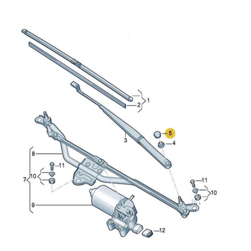 Seat Altea XL 2008-2015 Ön Cam Silecek Kolu Vida Kapağı 5N0955205-bisra