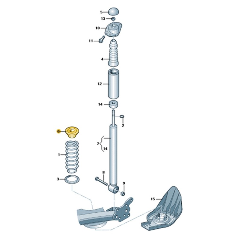 Seat Leon 1 2000-2005 Arka Helezon Yayı Üst Lastiği Takım 1J0512149B