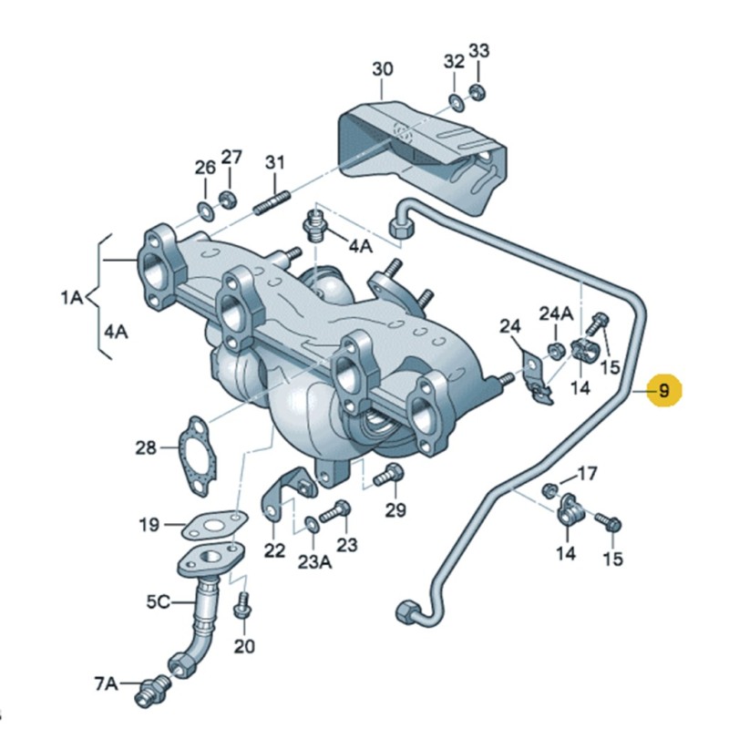 Skoda Octavia A5 2005-2008 BXE Motor Turbo Yağlama Borusu 038145771AG-bisra