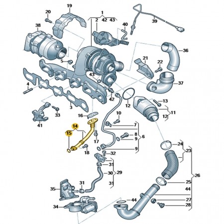 Skoda Octavia A7 2013-2017 Dizel Motor Turbo Yağ Borusu 04L145736E