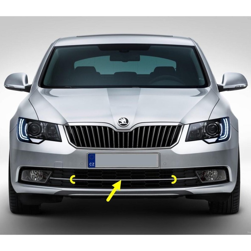 Skoda Superb 2 2014-2015 Ön Tampon Orta Izgara Krom Çıtası 3T0853551A-bisra