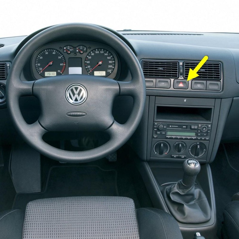 VW Golf 4 1998-2004 Kırmızı Üçgen Dörtlü Flaşör Düğmesi 1J0953235J-bisra