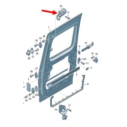 VW Caddy 2004-10 Sağ Arka Sürgülü Kapı Üst Kolu Mekanizması 2K0843436A-bisra