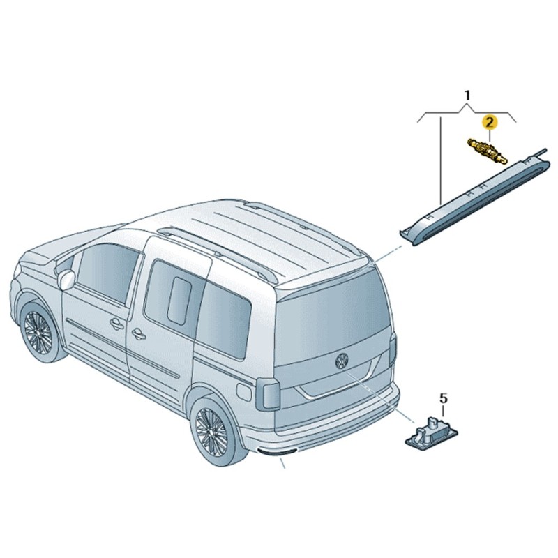 VW Caddy 2016-2020 Arka Cam Silecek Su Fiskiye Memesi 2K5955993B