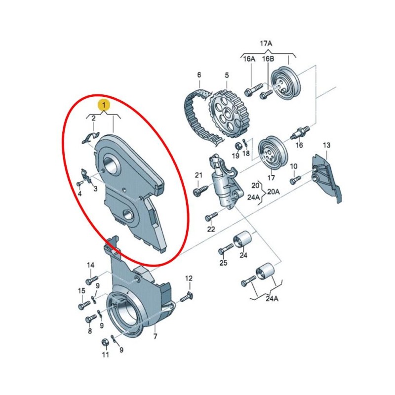 VW Passat B5 1997-2000 1.8 ADR APT Motor Triger Üst Kapağı 058109107B-bisra