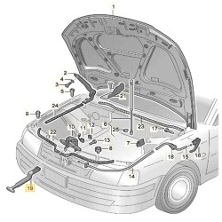 VW Passat B5 1997-2000 Motor Kaput Açma Emniyet Mandalı 3B0823593C-bisra