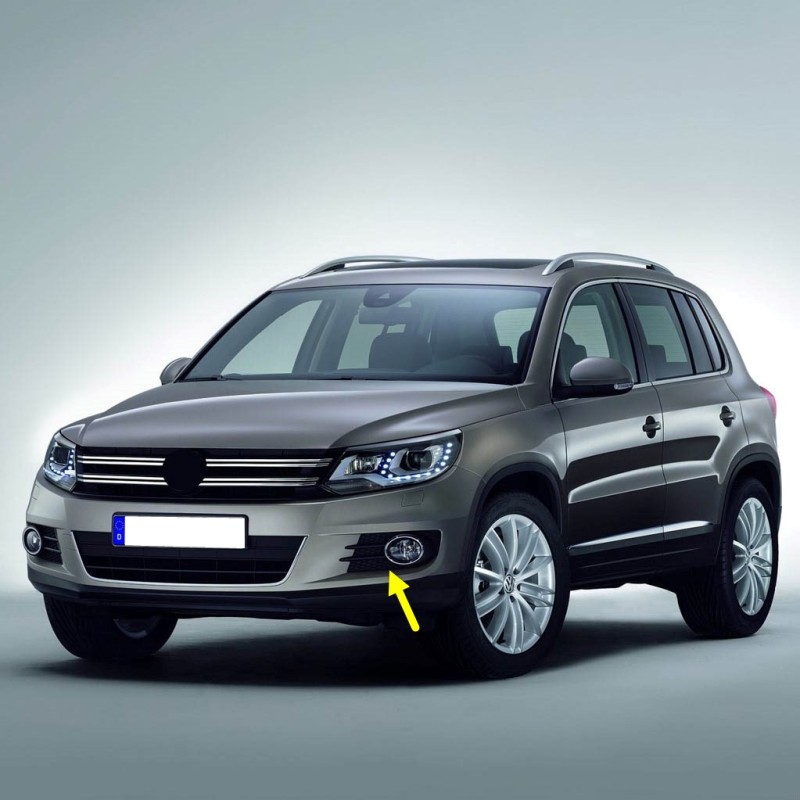 VW Tiguan 2012-2015 Ön Tampon Sol Sis Farı Çerçevesi Krom 5N0853665H-bisra