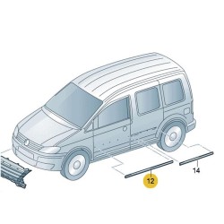 VW Caddy 2004-2010 Sol Ön Kapı Çıtası Siyah Plastik 2K0853515E-bisra