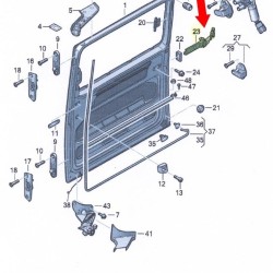 VW Transporter T5 2004-2010 Sağ Sürgülü Kayar Kapı Orta Kolu 7E0843336-bisra